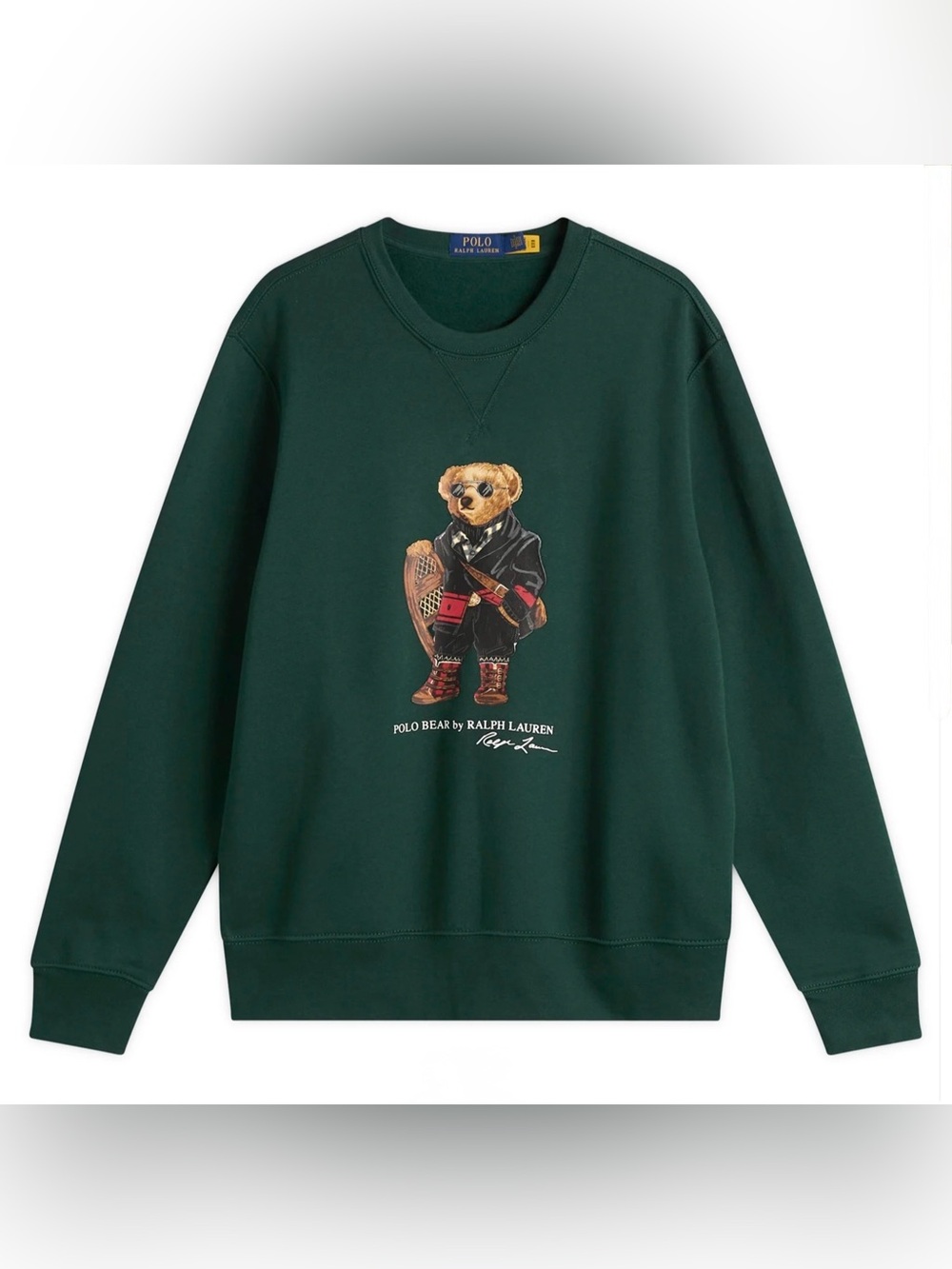 NWT Polo Ralph Lauren Green HOLIDAY SNOWSHOE BEAR Fleece Crewneck Sweatshirt 2XL